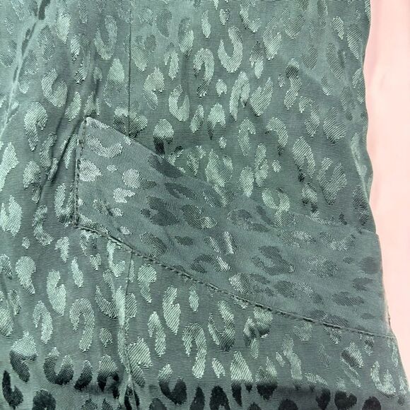 L*Space Blazer Women's 2 Revolve Bennytt Emerald Green Silky Leopard Holiday New - Picture 6 of 8